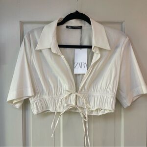 Zara crop tie top